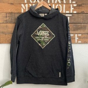 Gray Vans Long Sleeve Sweatshirt Camo Logo